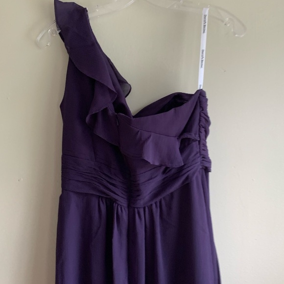 David’s Bridal purple one shoulder gown size 6 - Picture 5 of 10